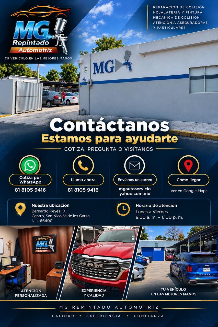 Contacto MG Repintado Automotriz
